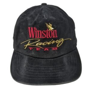 Winston Racing Team Snapback 5 Panel Cap Black One Size Embroidered Vintage